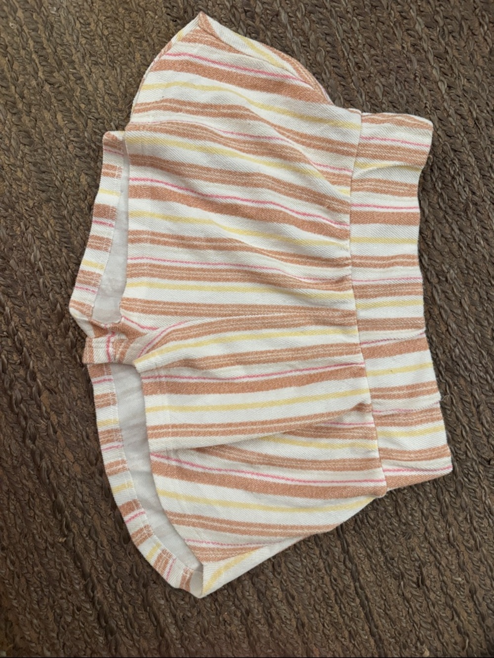 Roxy Striped Pastel Knit Shorts - Pink, Yellow, Cream